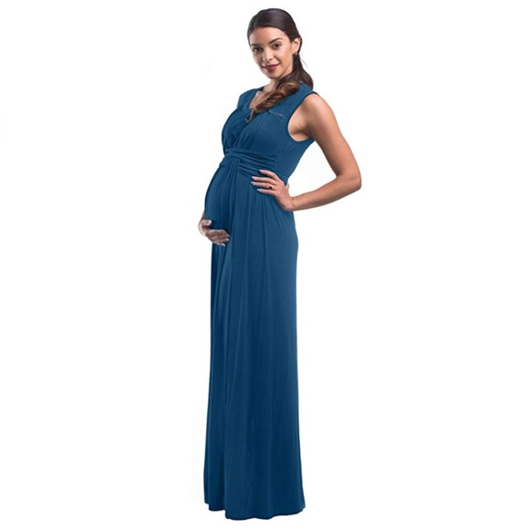 HUGE MOVING SALE!! NEW!  Stella Maternity Maxi Dress - Blue NWT! - Picture 4 of 6